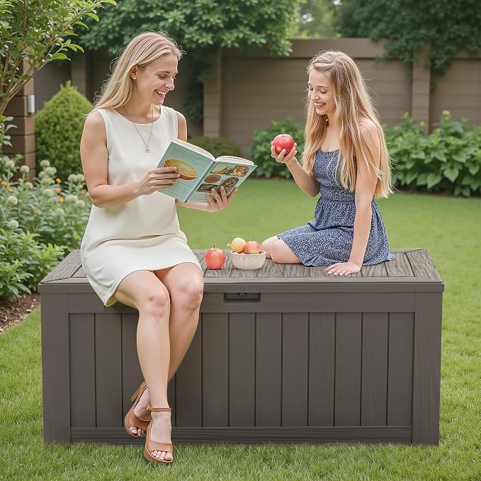 Flamaker Resin Deck Box 120 Gallon Waterproof Large Outdoor Storage Box | - Image 7