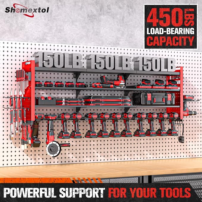 49.8" W Large Power Tool Organizer Wall Mount, Heavy Duty Tool Organizer - Image 4