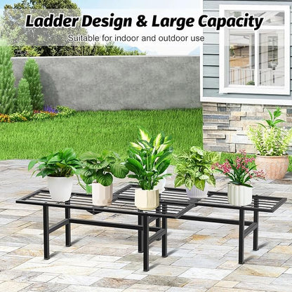 2 Pack 1 Tier Plant Stand Indoor Outdoor- Foldable Metal Plant Shelf, 8.7" - Image 6