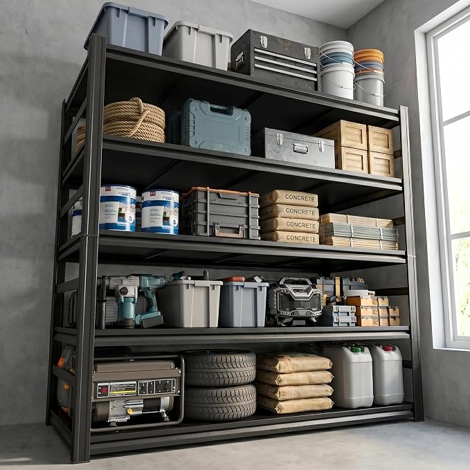 72"H Garage Shelving Unit, 3500LBS Heavy Duty 5-Tier Metal Storage Shelves by BEESTMUEBLE
