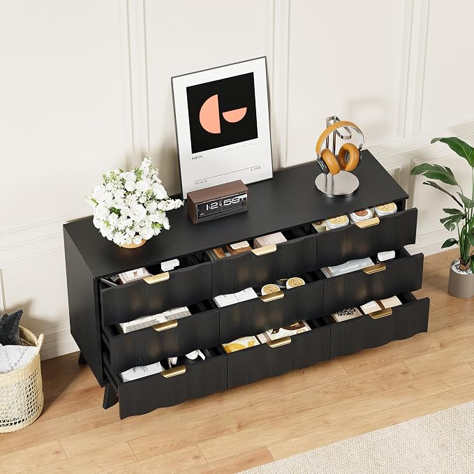 9 Drawer Dresser, Modern Fluted Storage Dresser - Image 5