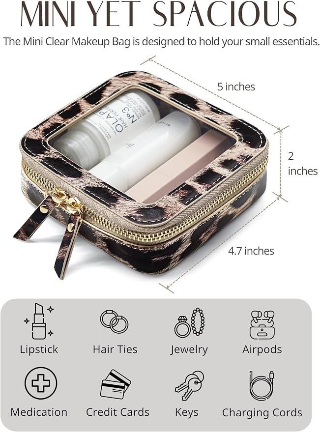 Popvibe Clear Makeup Bag Travel Cosmetic Case Transparent Toiletry Bag - Image 6