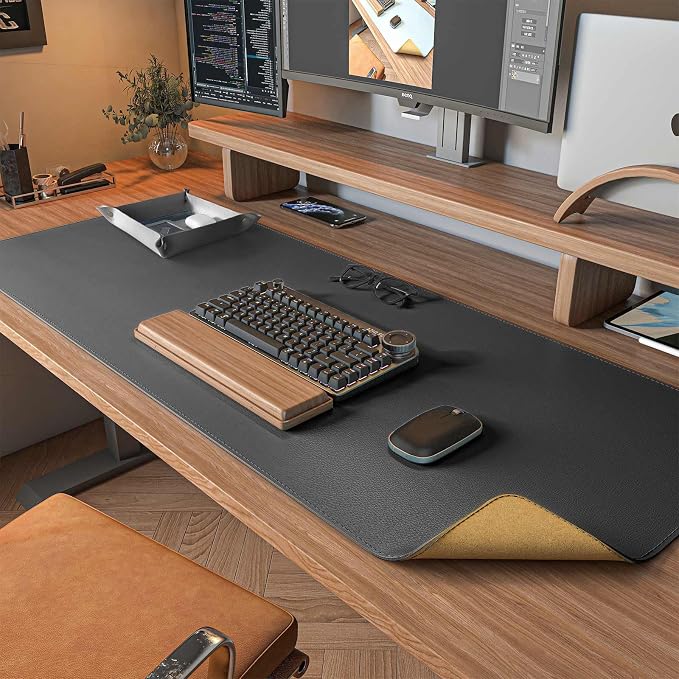 DAWNTREES Dual Sided Desk Mat, Leather Desk Pad, Cork Desk Mat Protector by PremiumDeskPadatDawnTrees