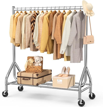 EAGMAK Heavy Duty Clothes Rack Load 420 LBS, 47.2" Long Rolling Garment Rack by Eagmak