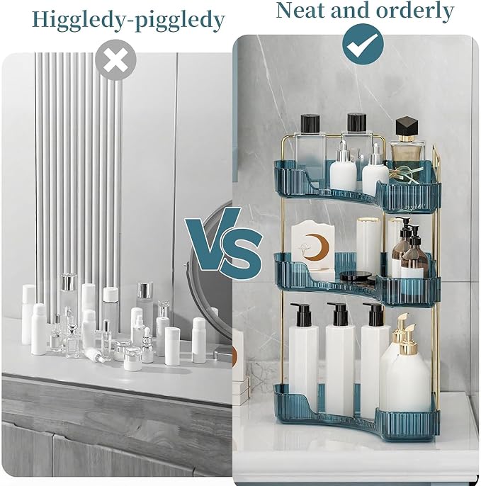 Corner Bathroom Countertop Organizer, Vanity Organizer Trays - Image 3