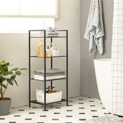SONGMICS 4-Tier Storage Rack, Bathroom Shelf, Extendable Plant Stand - Image 2