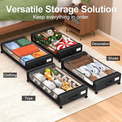 GoMaihe Under Bed Storage with Wheels: 48L Underbed Storage Containers with - Image 6