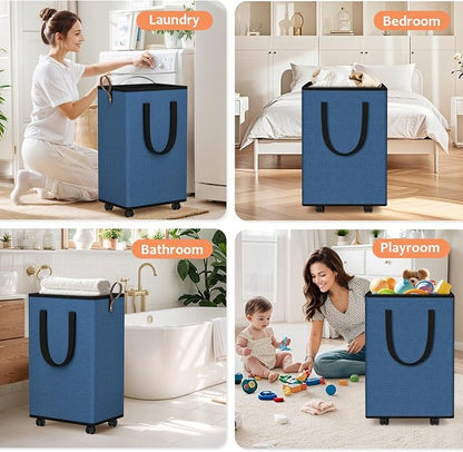 SpaceTrove Laundry Basket with Wheels, Collapsible Laundry Baskets, Laundry - Image 7