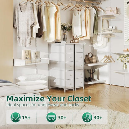 Narrow Dresser, Slim Fabric Dressers Chest of Drawers - Image 5
