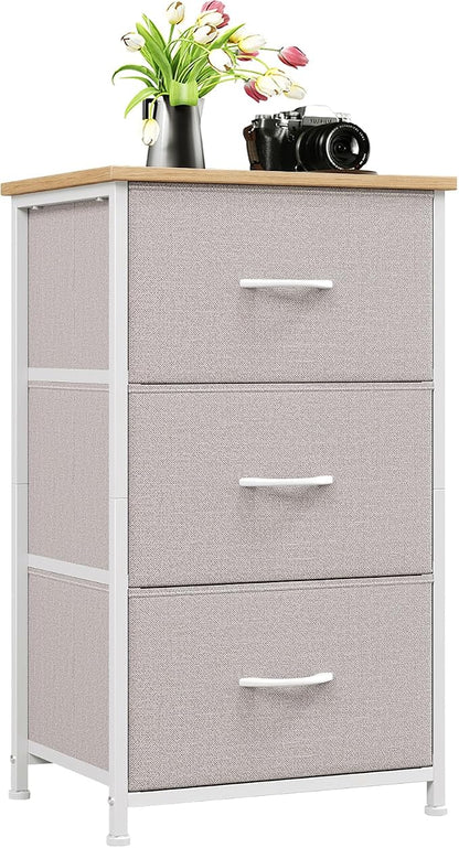 Somdot Small Dresser for Bedroom, 3 Drawer Storage Cabinet, Ash Grey | Tall by Somdot
