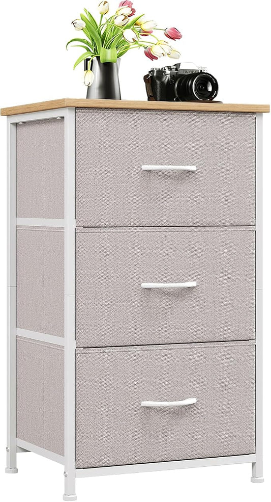 Somdot Small Dresser for Bedroom, 3 Drawer Storage Cabinet, Ash Grey | Tall by Somdot