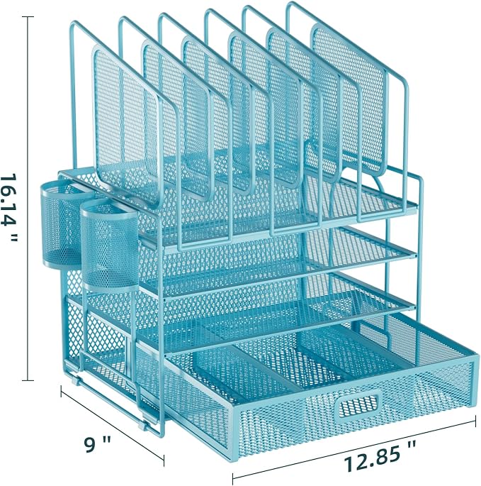 Marbrasse Desk Organizers, 4-Tier Mesh Desk File Organizer - Image 5