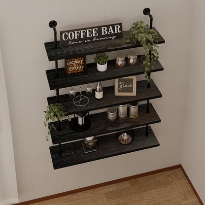 HDDFER Floating Shelves for Wall Living Room Shelves Bookshelf Industrial Pipe - Image 6