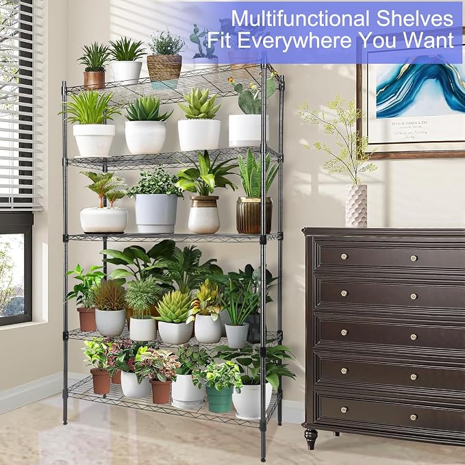 Whitmor 5 Tier Metal Storage Shelves, Heavy Duty - Image 5