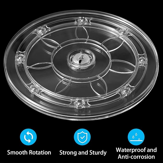 8-Inch Clear Acrylic Lazy Susan Turntable Organizer, 360° Ball Bearing Rotating - Image 3