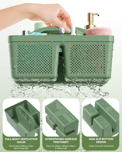 4 Pack Portable Shower Caddy, Integrated Handle, Reinforced Plastic, Organizer - Image 5
