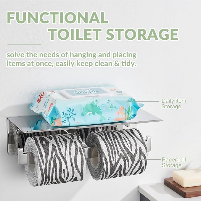 APLusee Double Toilet Paper Holder - Image 2