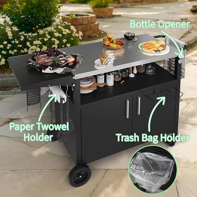 Shintenchi Outdoor Grill Cart Table - Image 3