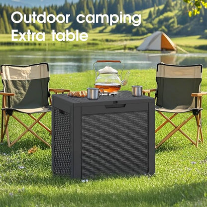 Outdoor Storage Box, 35 Gallon Resin Deck Boxes Outdoor Waterproof - Image 2