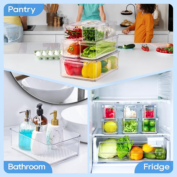 JollyPack 14 Pack Fridge Organizers, Refrigerator Organizer Bins - Image 7