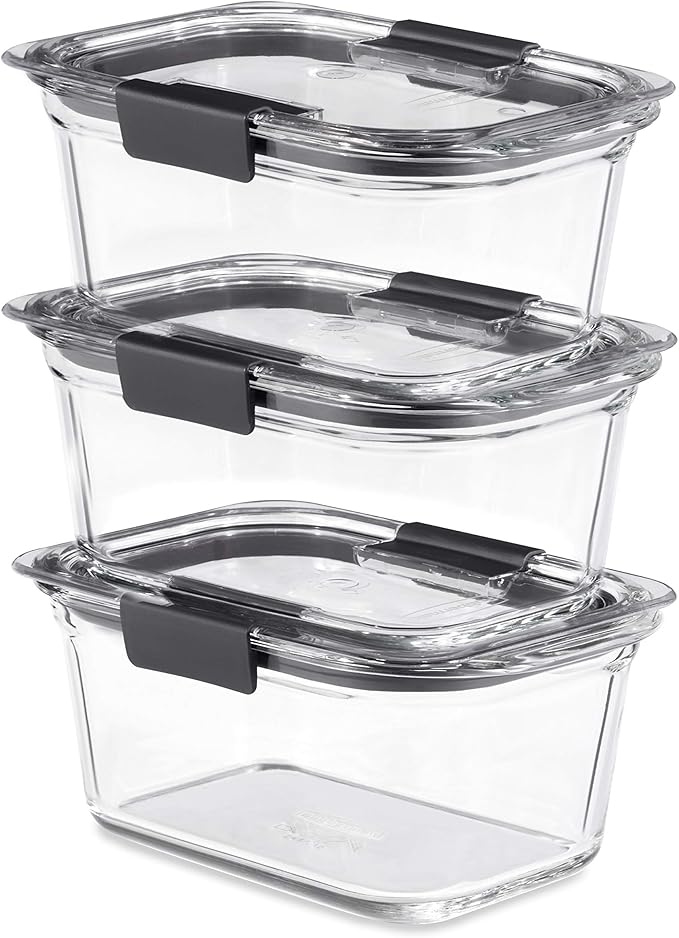 Rubbermaid Brilliance Glass Storage 4.7-Cup Food Containers by Rubbermaid