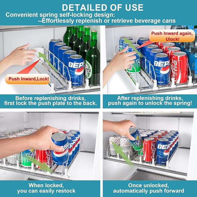 Upgraded Drink Organizer for Fridge, Space-Saving Fridge Drink Organizer - Image 7