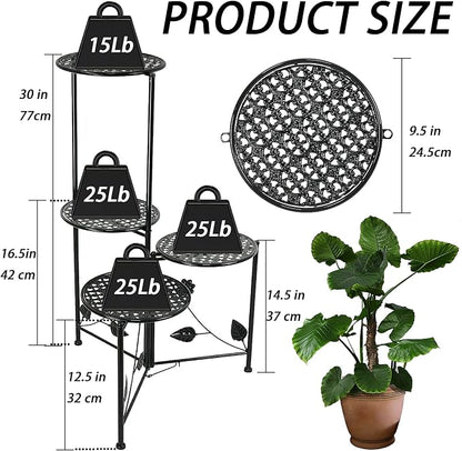 NAKUPE Plant Stand Indoor Outdoor, 4 Tier Corner Metal Flower Display Holder - Image 2