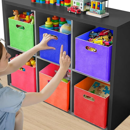 6 Pcs 11 Inch Colorful Felt Storage Cubes - Image 2