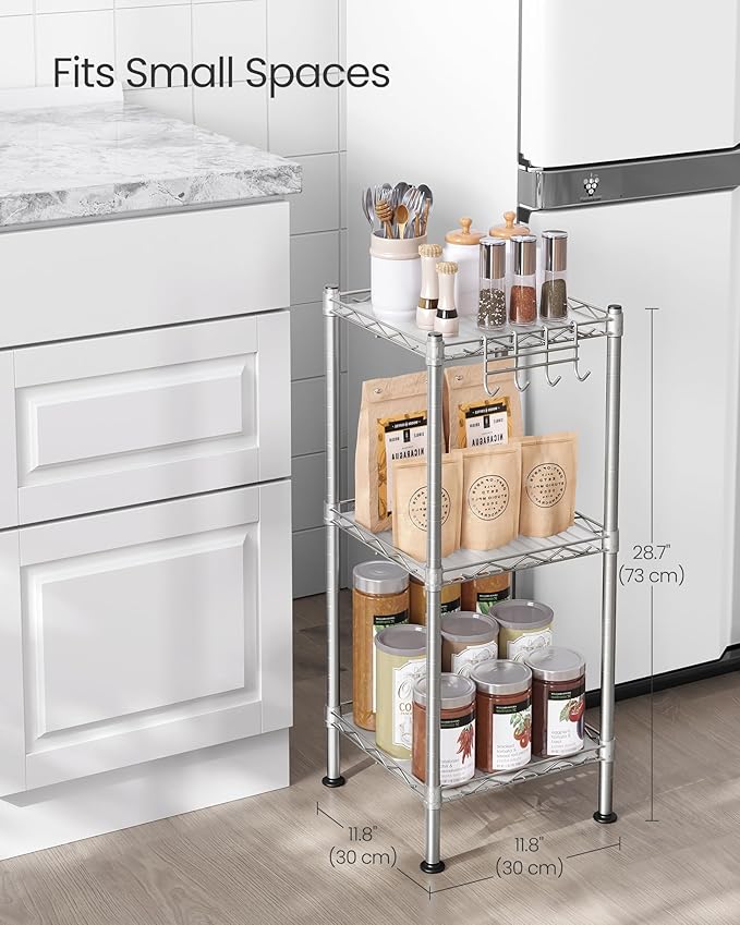 SONGMICS Storage Shelf, Bathroom Shelf, removable hook, extendable design - Image 3