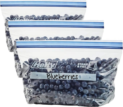 Hefty Press to Close Plastic Freezer Bags, Half Gallon Size by Hefty