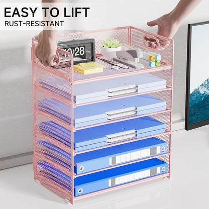 Pink Paper Organizer for Desk - Image 5