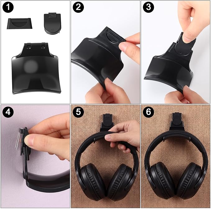 4 Set Fabric Wall Headphones Hook - Image 4