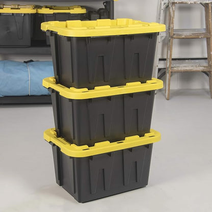 CX BLACK & YELLOW, 12-Gallon Heavy Duty Tough Storage Container & Snap-Tight Lid - Image 3