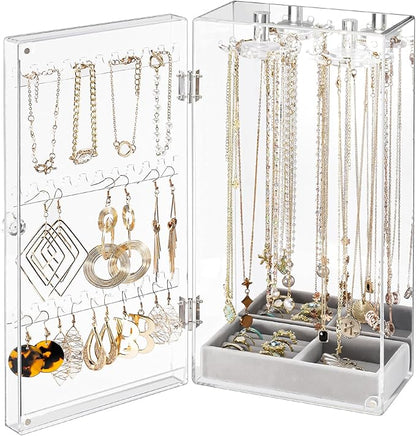Lolalet Earring Holder Organizer, Acrylic Jewelry Organizer Rotating Clear by Lolalet