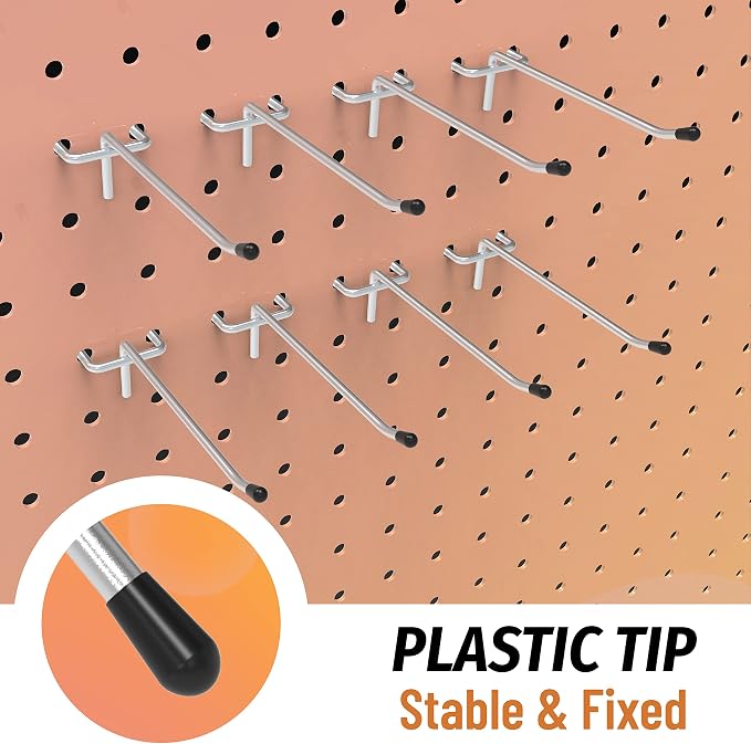 HUHOLE Pegboard Hooks 6 Inch 50PC, Ideal Garage Organization, Wall Storage Tool - Image 6