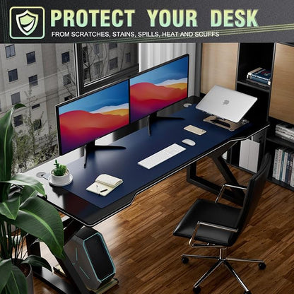 K KNODEL Large Office Leather Desk Mat, Mouse and Keyboard Pad, Computer and - Image 5