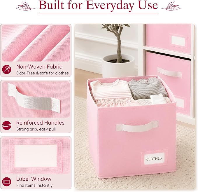 Storage Cubes 8 Pack, 11 Inch Fabric Storage Cubes Organizer Bins - Image 3