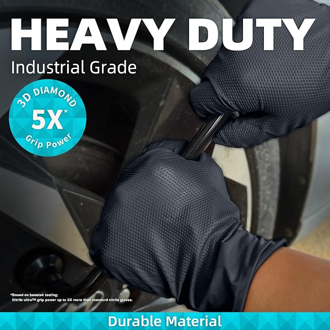 Beastek Nitrile Disposable Gloves, 8Mil Latex & Powder Free Chemical Resistant - Image 5