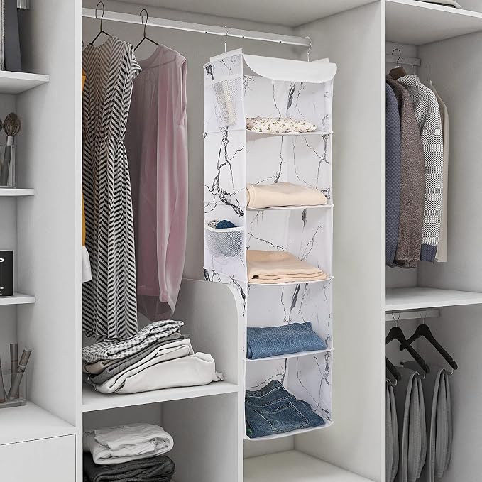 BrilliantJo 5 Shelves Hanging Closet Organizer, 2 Pack Hanging Storage - Image 4