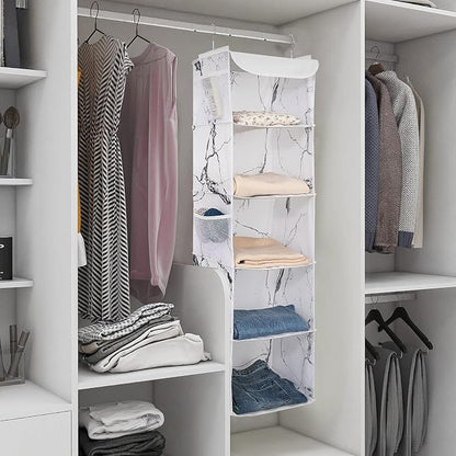 BrilliantJo 5 Shelves Hanging Closet Organizer, 2 Pack Hanging Storage - Image 4