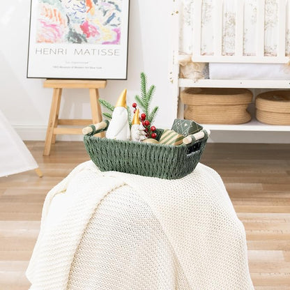 StorageWorks Round Paper Rope Woven Basket - Image 9