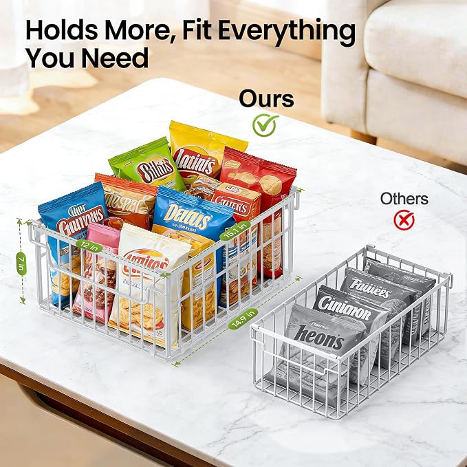 MSERCUOR Freezer Organizer Bins, 6 Pack Big Stackable Deep Chest Freezer - Image 2