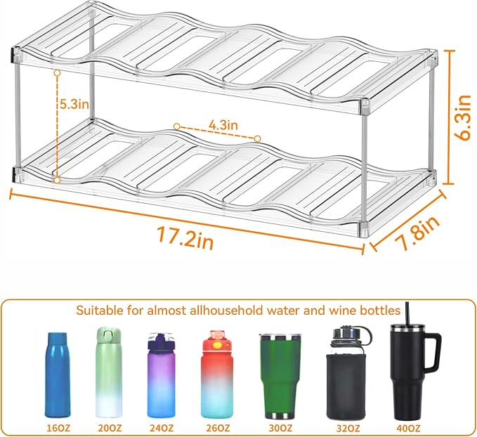 Yieach 2 Pack 2 Tier Waterbottle Organizer - Image 3