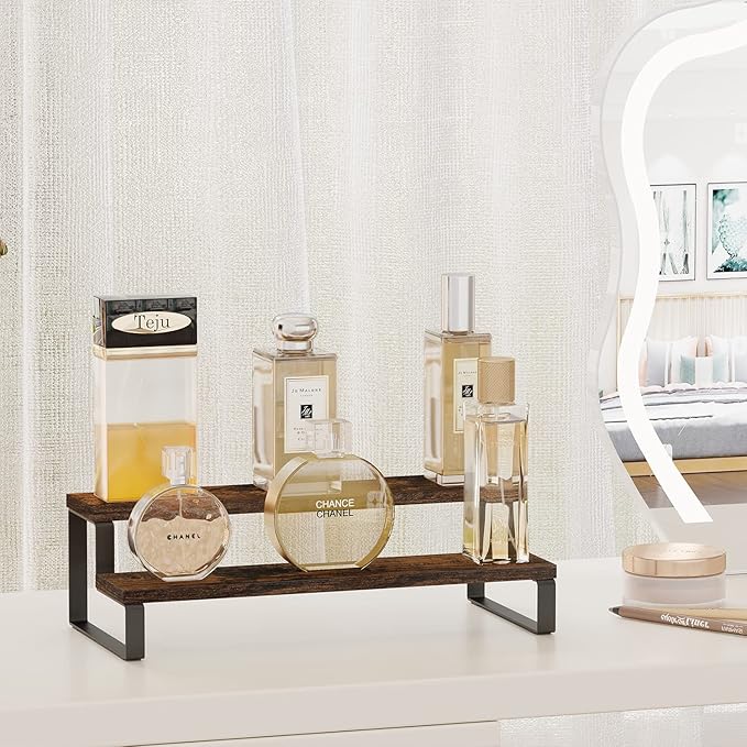 YINMIT Wooden Display Riser Stand, Tiered Perfume and Cologne Organizer Stand - Image 2