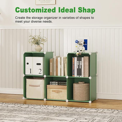 C&AHOME 6-Cube Storage Organizer, Stackable Storage Cubes Shelves, Portable - Image 4