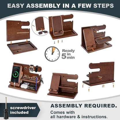 TESLYAR Wood Phone Docking Station - Image 8
