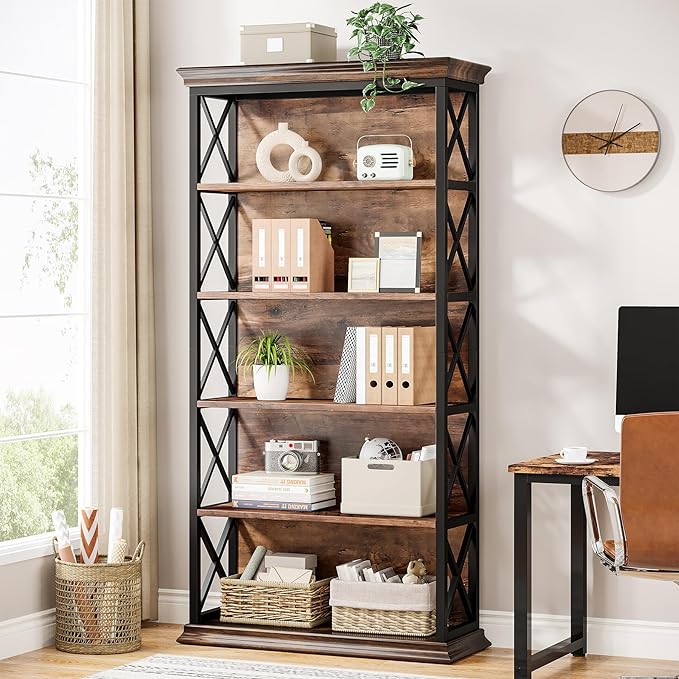 Tribesigns 6-Tier Bookcase, 71 Inches Industrial Bookshelves and Bookcase | - Image 3