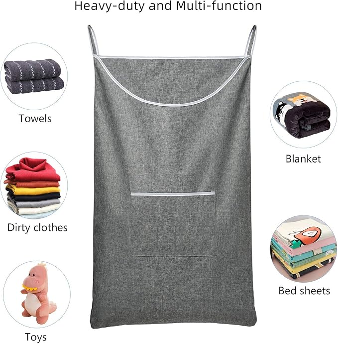 SAVERHO X-Large Door Hanging Hamper Bag, 2 Pack Large Capacity Hanging Laundry - Image 5