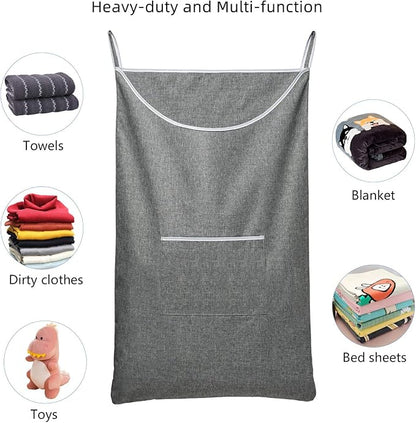 SAVERHO X-Large Door Hanging Hamper Bag, 2 Pack Large Capacity Hanging Laundry - Image 5
