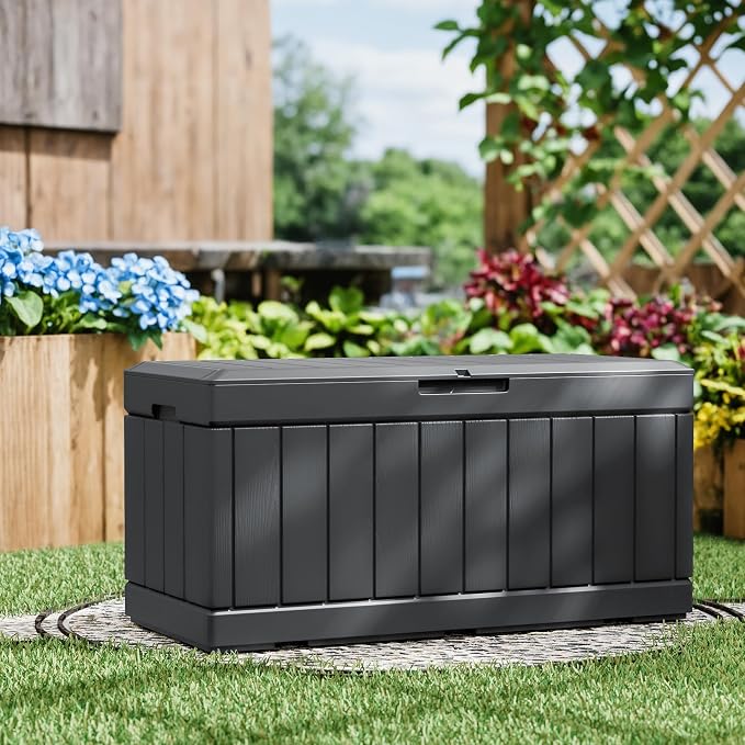 Greesum 82 Gallon Resin Deck Box All Weather Large Outdoor Storage - Image 5